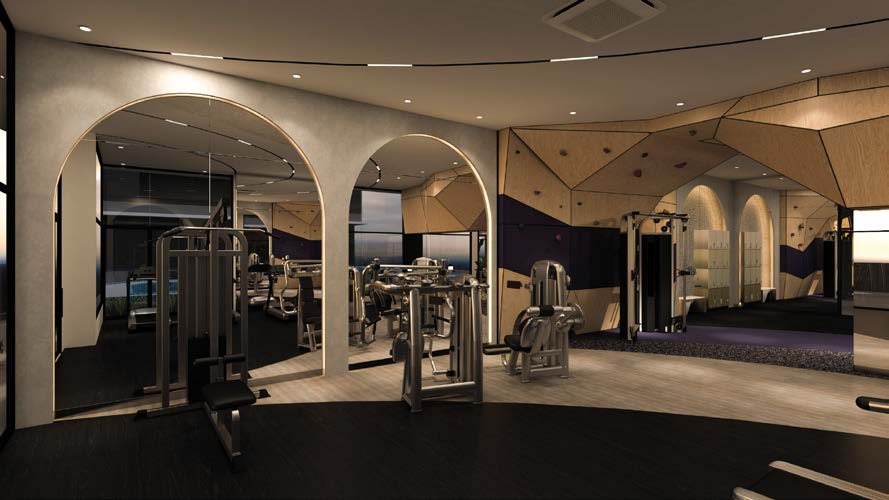 Gymnasium on the facility floor