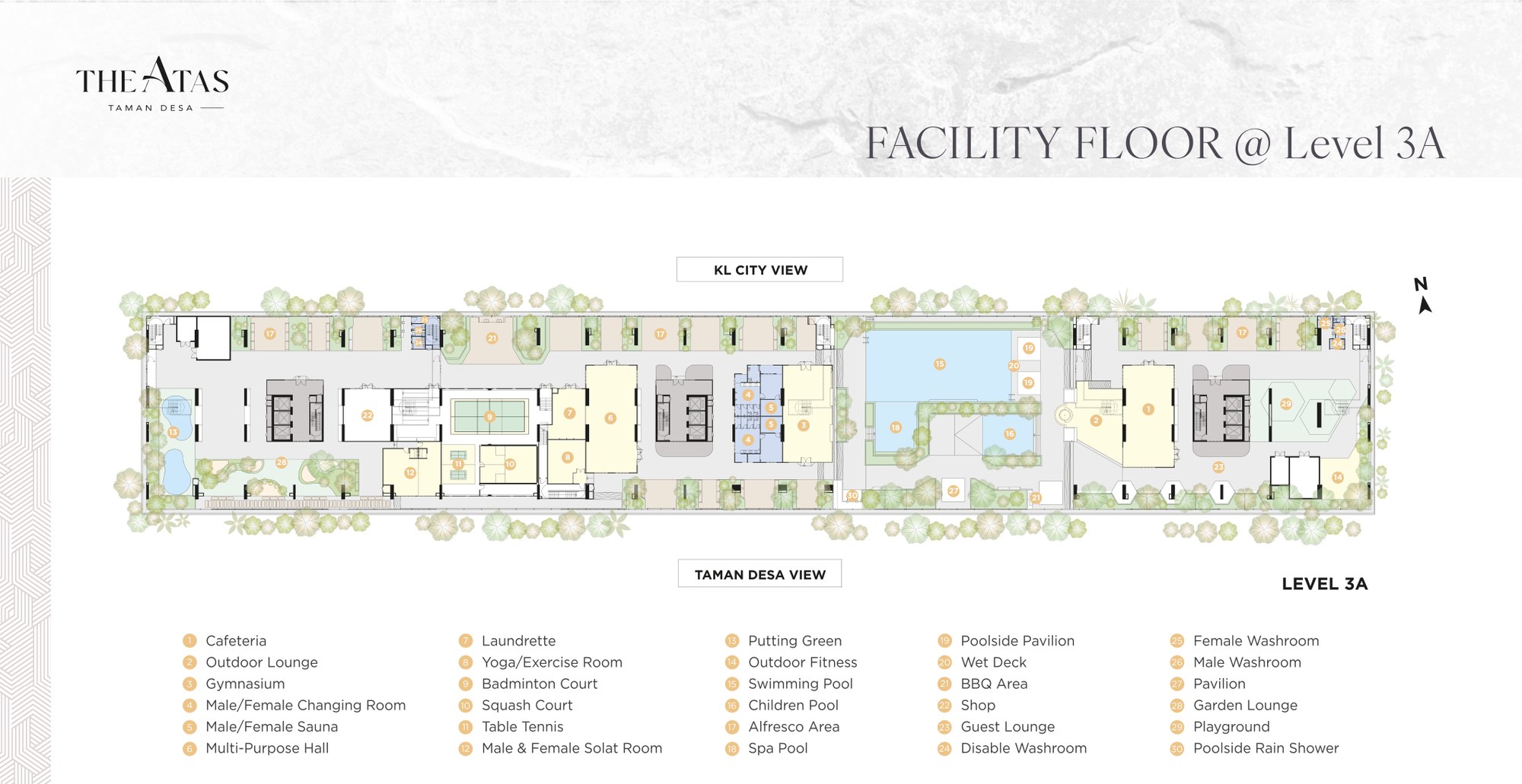 The Atas facilities masterplan, facility floor at Level 3A