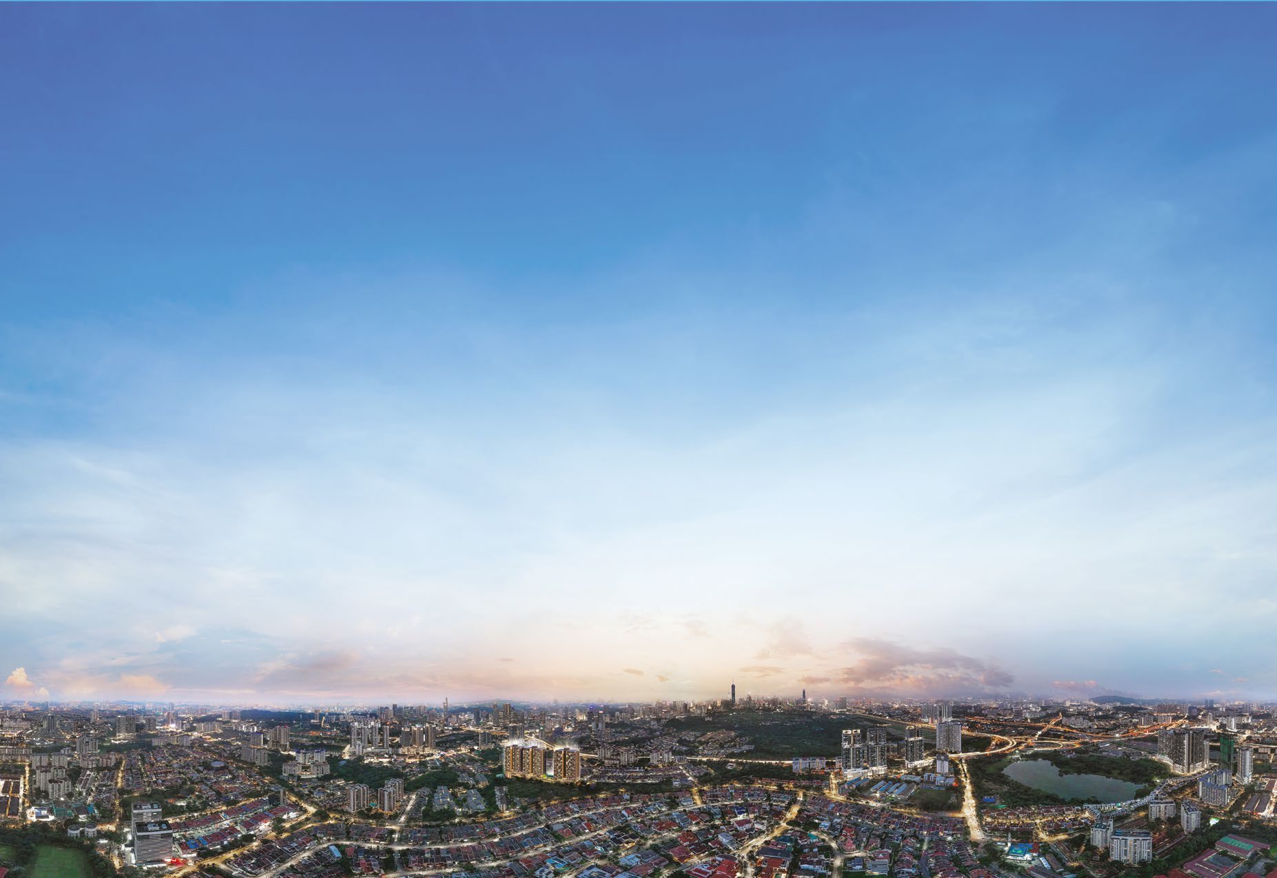 Panoramic view over Kuala Lumpur at dusk from The Atas